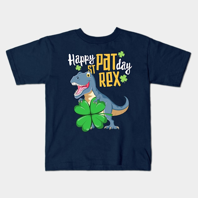 Happy St Pat Rex Day T-Shirt Dinosaur T-Rex Kids Boys Girls Kids T-Shirt by 14thFloorApparel